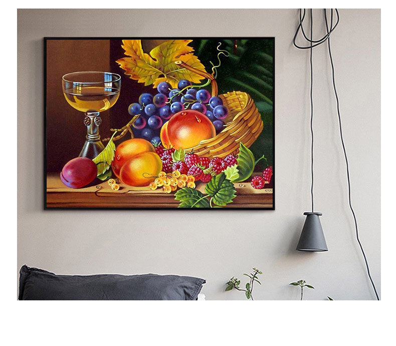 Diamond Painting Complete Cross Stitch Kit Fruit And Beer Embroidery Needlework Mosaic