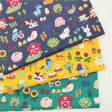 Cartoon Farm Animals Cotton Fabric Twill