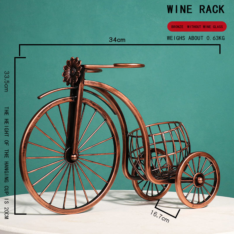 European Retro Tricycle Wine Rack Ornaments
