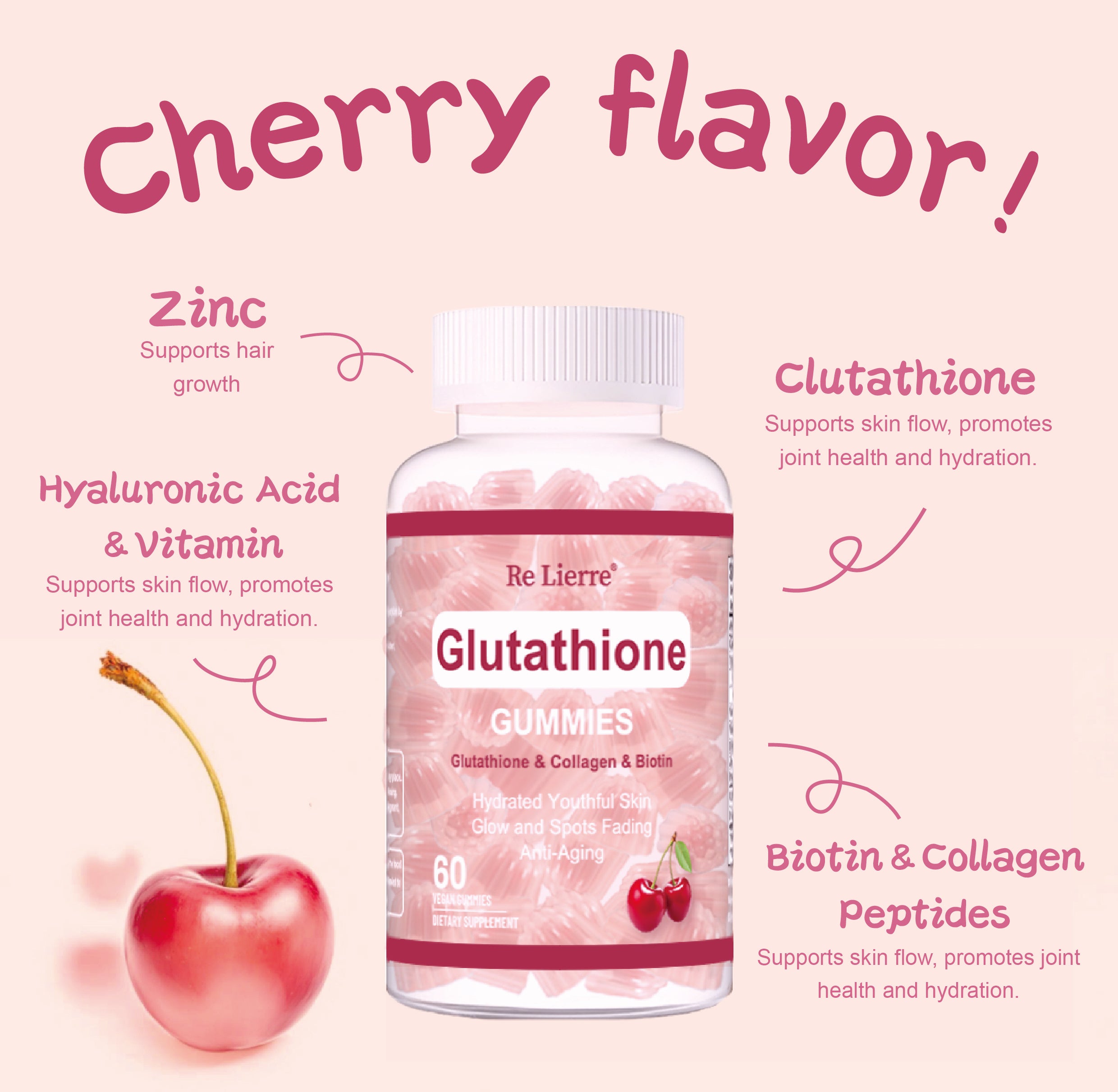 Glutathione Collagen Gummies Cherry 