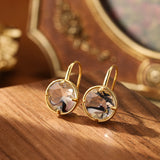 Exquisite Hollow Mesh Crystal Female Earrings