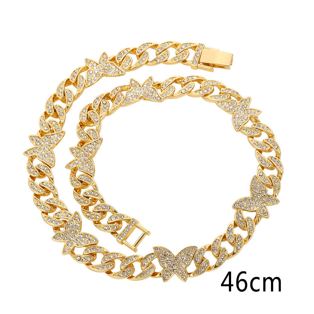 Small Butterfly Chain Diamond Rhinestone Necklaces
