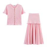 Tank-top Skirt Knitted Cardigan Three-piece Set