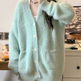 Soft And Lazy Milk Style Sweet Mink Fur Sweater Jacket For Women