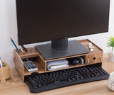 LCD monitor increased rack with drawer computer base bracket wooden storage desktop computer rack