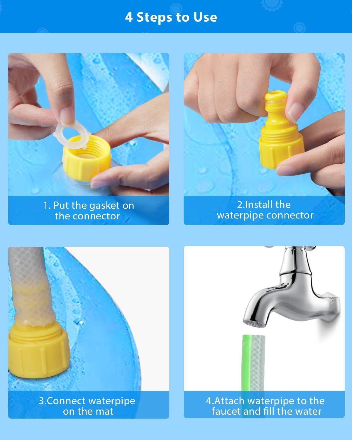 Кӯдакони пойдору обпошӣ ҳавзи Мат Splash пошидани Play Pad Mat
