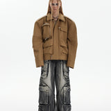 Heavy Industry Multi-pocket Function Cargo Jacket Coat