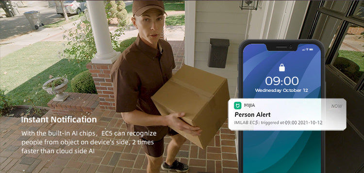 IMILAB - Маҷмӯаи системаи амнияти Smart Wifi EC5 назорати видеоии беруна Mihome App Камераи бесими IP проектор 2Kc 