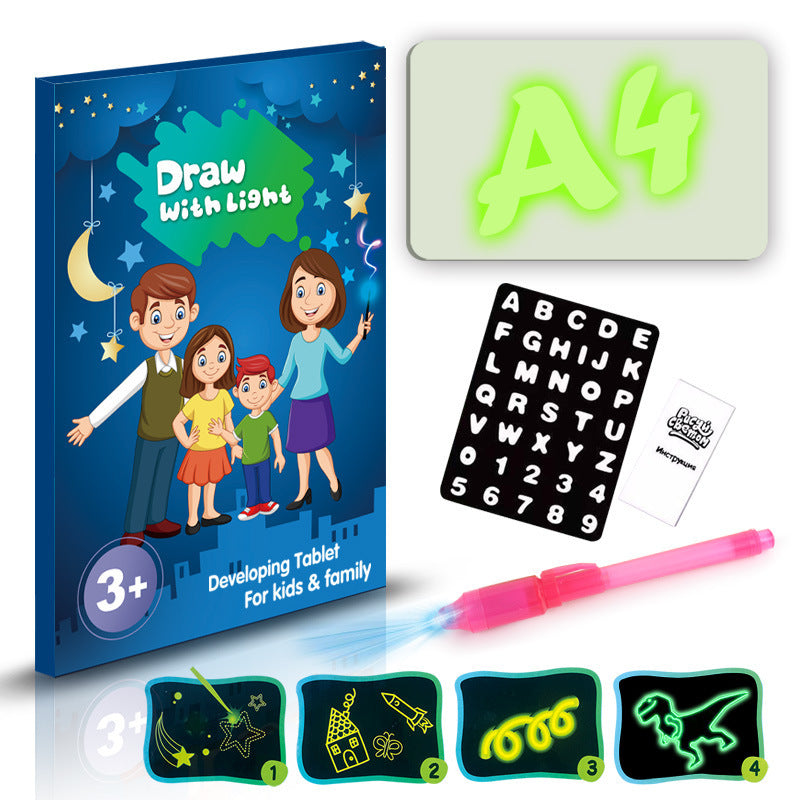 Бозичаҳои таълимӣ Pad Drawing 3D Magic 8 Effects Light Board Sketchpad
