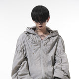 Мужская брендовая плиссированная куртка с капюшоном, защищающая от холода и ультрафиолета