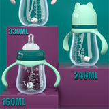 Baby Wide Caliber PP Straw Feeding Bottle Baby Plastic Water And Milk Bottle With Handle