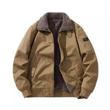 Winter Fleece-lined Thick Cotton Lapel Casual Loose Plus Size Overalls