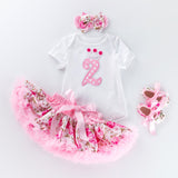 Baby cartoon romper princess dress set