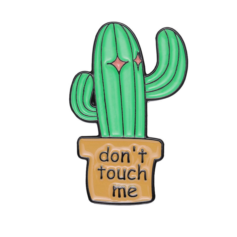 Cute Singing And Dancing Cactus Shape Golden M Badge Accessories