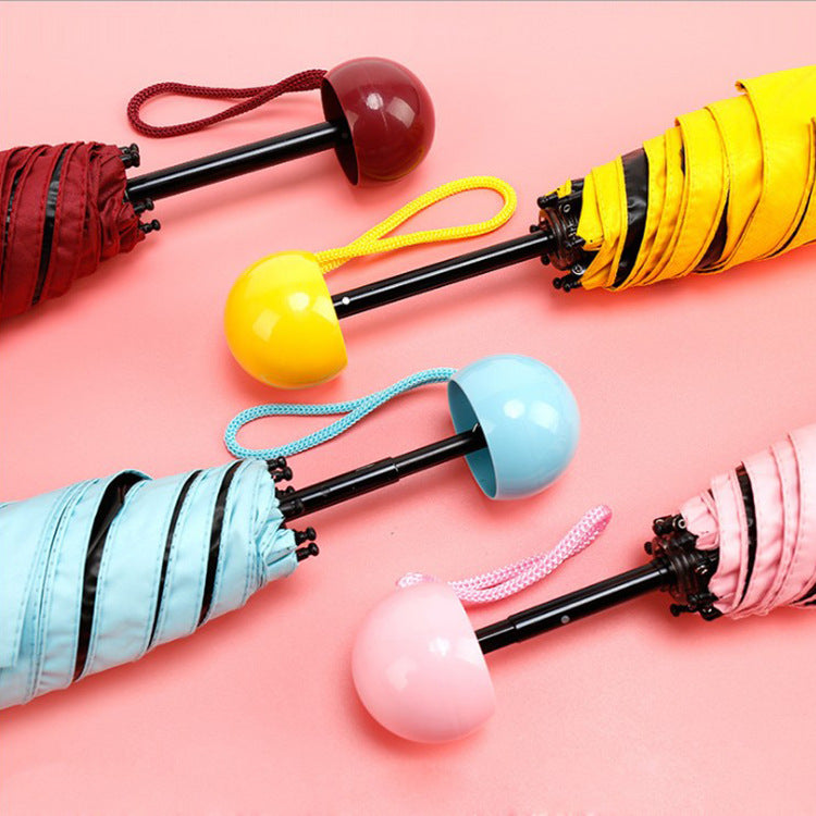 Capsule Umbrella 50 Off Black Rubber Umbrella Ultra-light Mini Pocket Sun Protection Umbrella Sun Umbrella