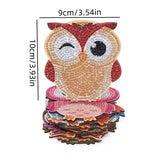 Diamond Painting Coaster Shape With Stand DIY Diamond Painted Art Craft Supplies Owl Pattern