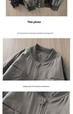 American Retro Baseball Uniform High Street Pu Nice Jacket