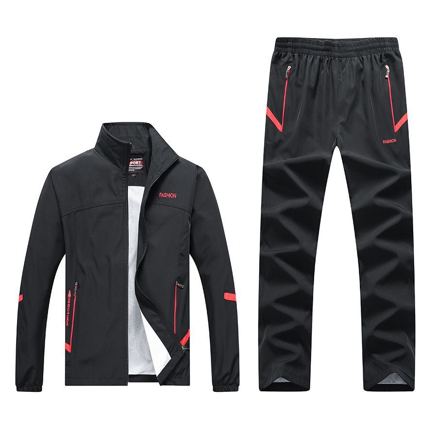 New Spring And Autumn Long-sleeved Casual Sports Suit Men's Middle-aged And Elderly Running Sportswear Dad Outfit