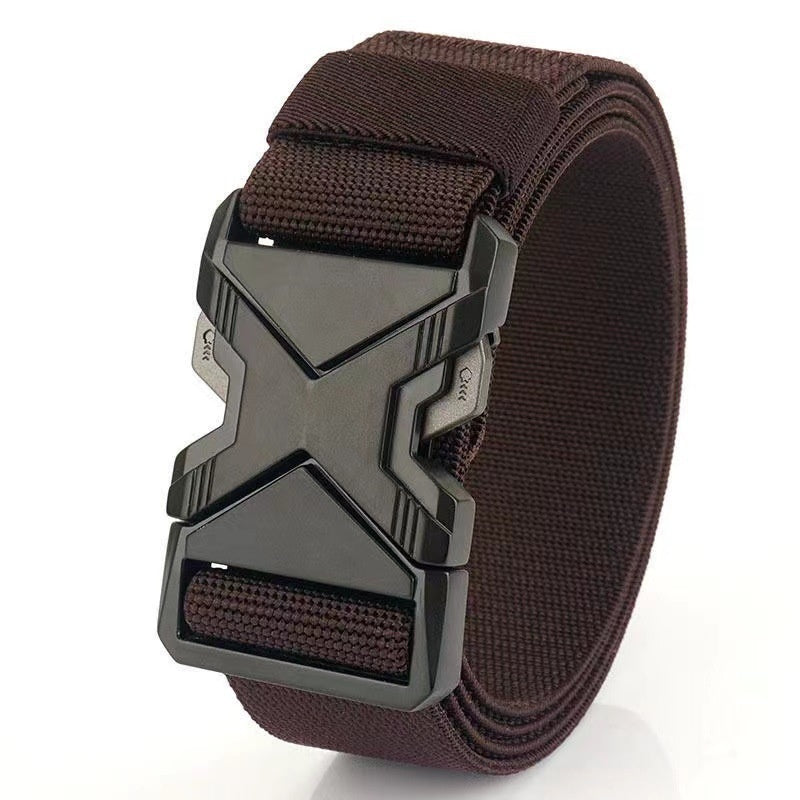 Men's Toothless Automatic Buckle Waist Belt PP Woven Tactical Pants