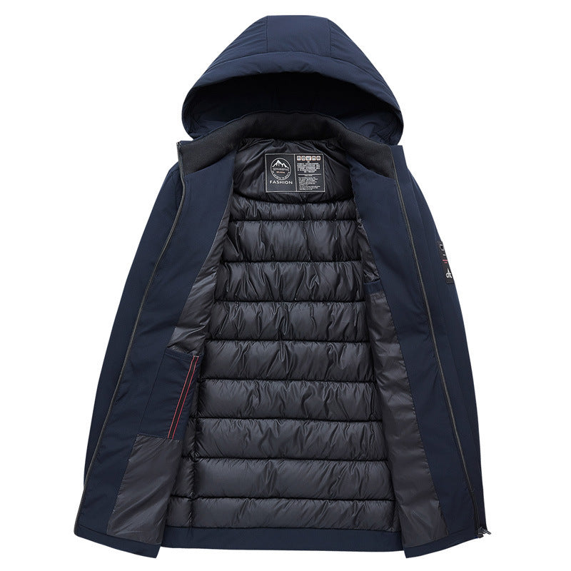 Thick Mid-Length Down Jacket Men's Loose Fit Jacket