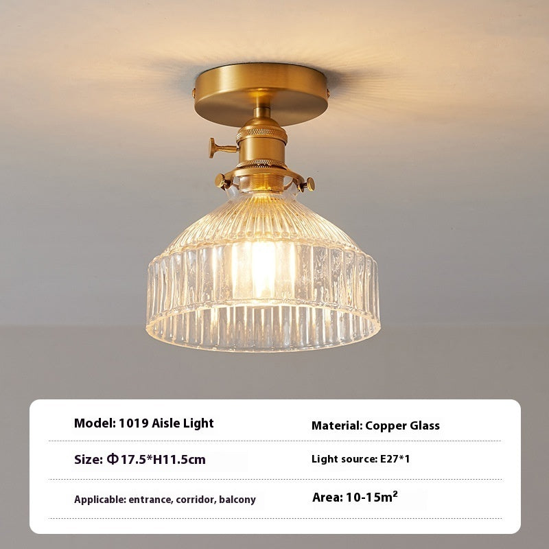 Brass Glass Ceiling Lamp Corridor Ceiling Lamp