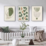 Modern Minimalist Living Room Morandi Abstract Sofa Background Wall Three-piece Painting