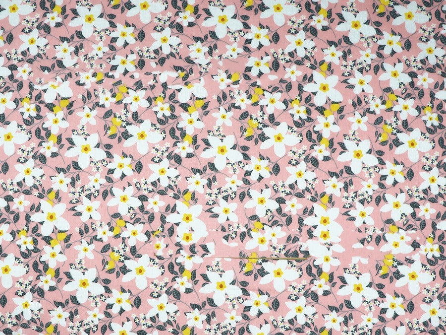 Plant Flowers Small Clear Floral Cotton Fabric
