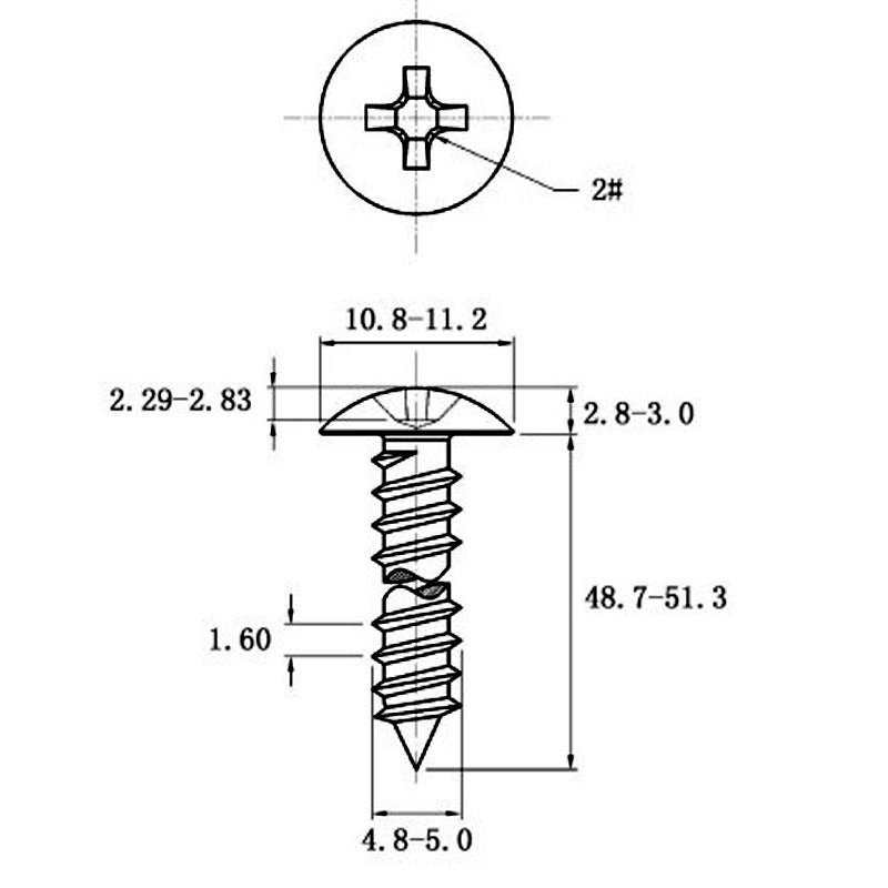 Stainless Steel Cross Big Head Self-tapping Screw Mushroom-shaped Haircut Round Head