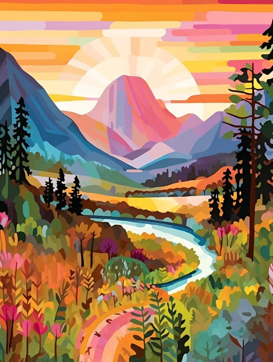 Coloring Drawing DIY Digital Oil Painting Flower Landscape Manual