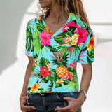 New Women's Printed Hawaiian Casual Ladies Shirt