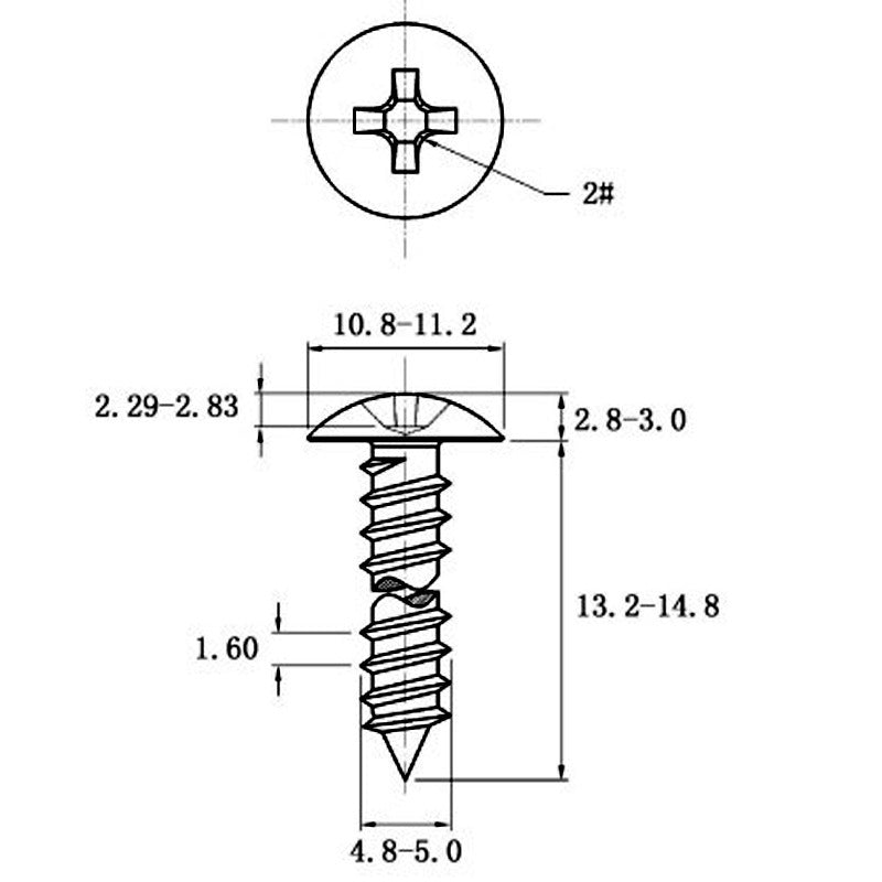 Stainless Steel Cross Big Head Self-tapping Screw Mushroom-shaped Haircut Round Head