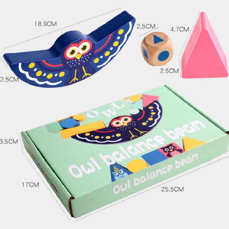 Wooden Cartoon Owl Balance Early Education for Intelligence Game