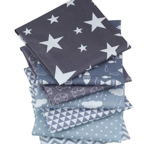 Handcraft Patchwork Fabric Baby Cotton Twill Printed Cotton Fabric 7 Pieces Cloth Set