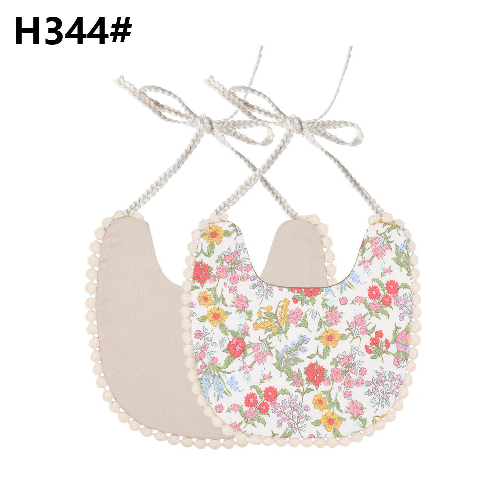 INS Popular European And American Foreign Trade Pure Cotton And Linen Two Layer Saliva Towel Amazon Hot Cross Border Supply Bib Bib