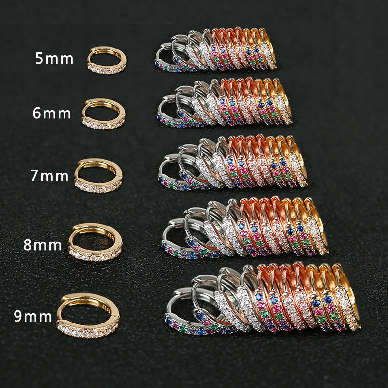 Diamond Mini Round Small Ear Ring Earrings