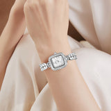 Temperament And Fully-jewelled Quartz Small Golden Spike Small Square Plate Watch