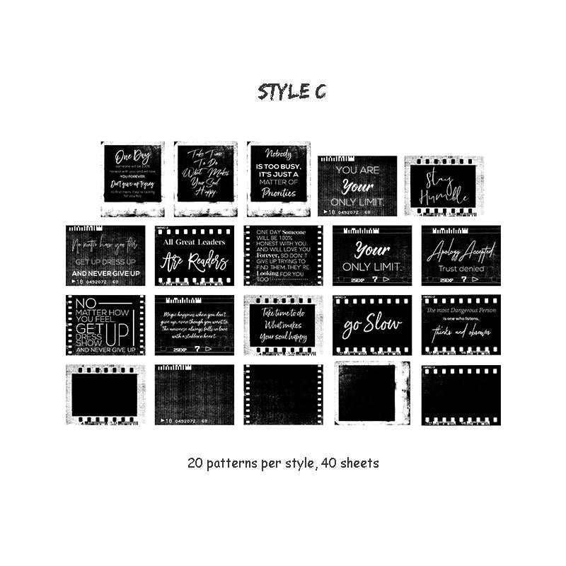 Mr.paper 40Pcs 8 stili Retro Time Travel Series Deco diario materiale adesivo Scrapbooking Planner cancelleria scuola decorativa