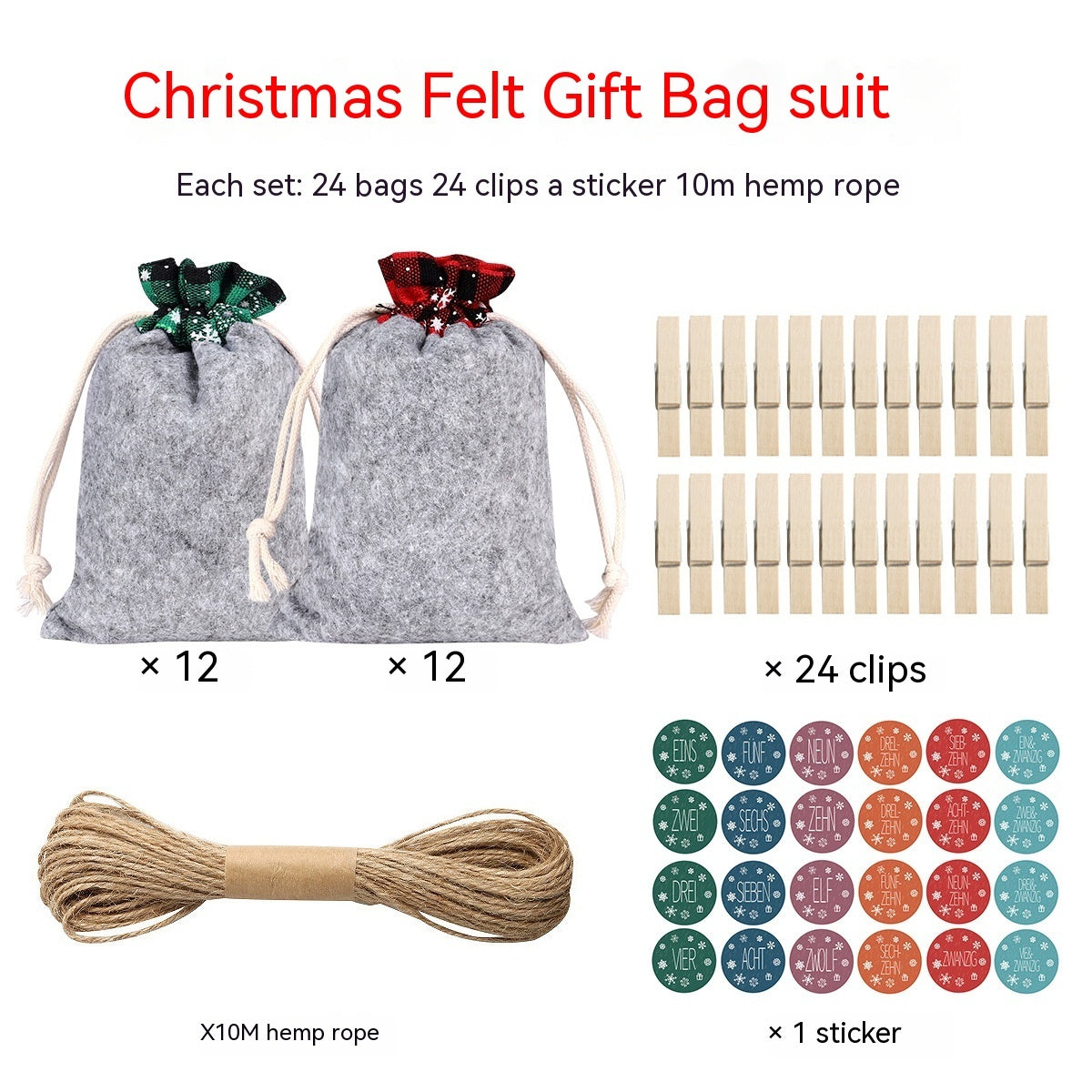 Felt Cloth Christmas Gift Bag Decoration Supplies Suit