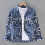 G066 Korean Style Trendy Men's Youth Heavy Craft Wash Denim Stitching Baggy Coat Jacket