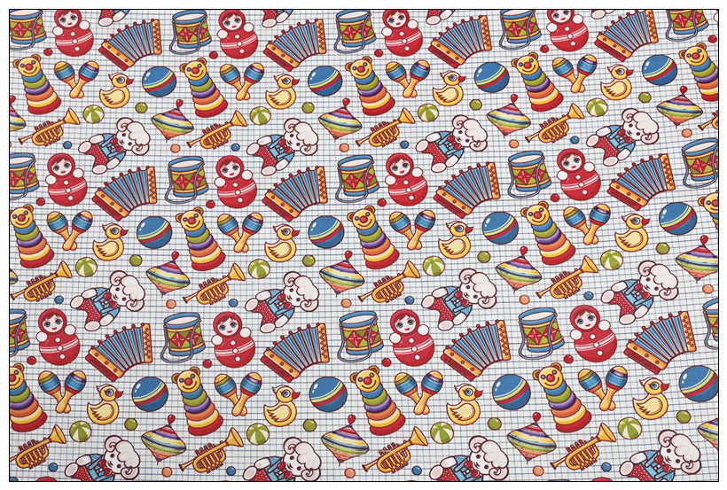 Plain Cotton Fabric Retro Nostalgic Toy Printing Fabric Handmade DIY