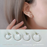 999 Sterling Silver Earrings Stud Earrings Female Cold Style Trendy Ear Bone Stud