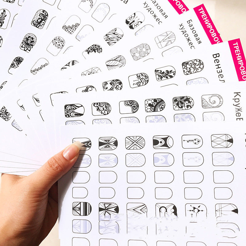 Nail Art Training Practice Book Lines Drawing Painting Learning