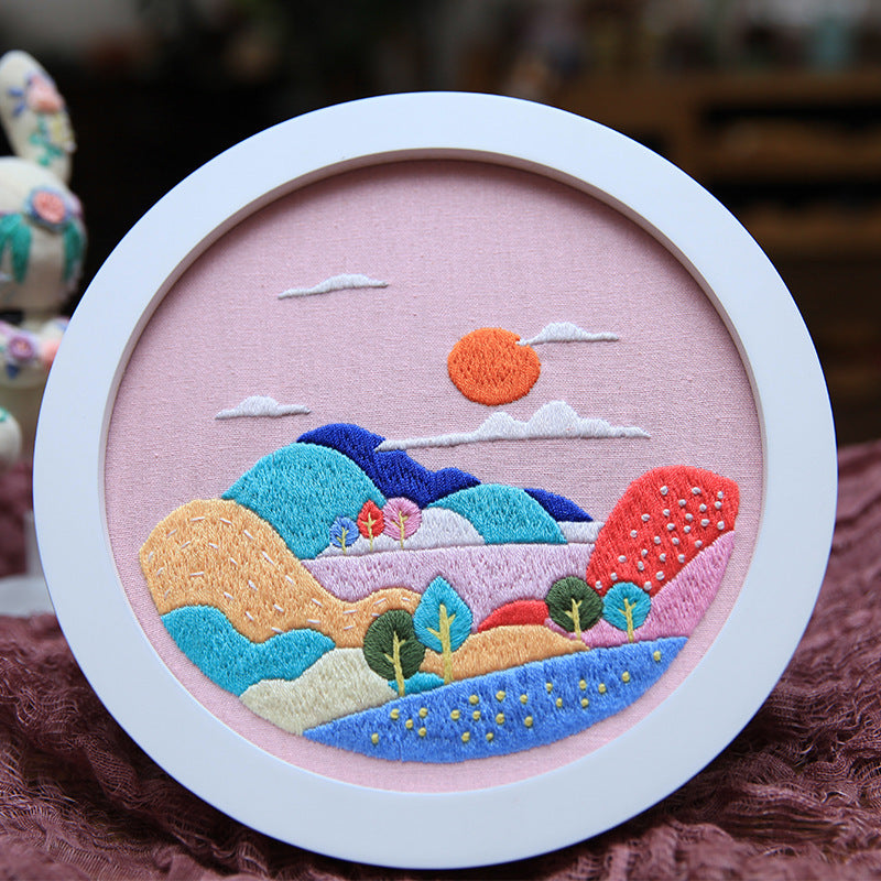 Embroidery Diy Handmade Material Package Hanging Painting Needlework Practice Bag