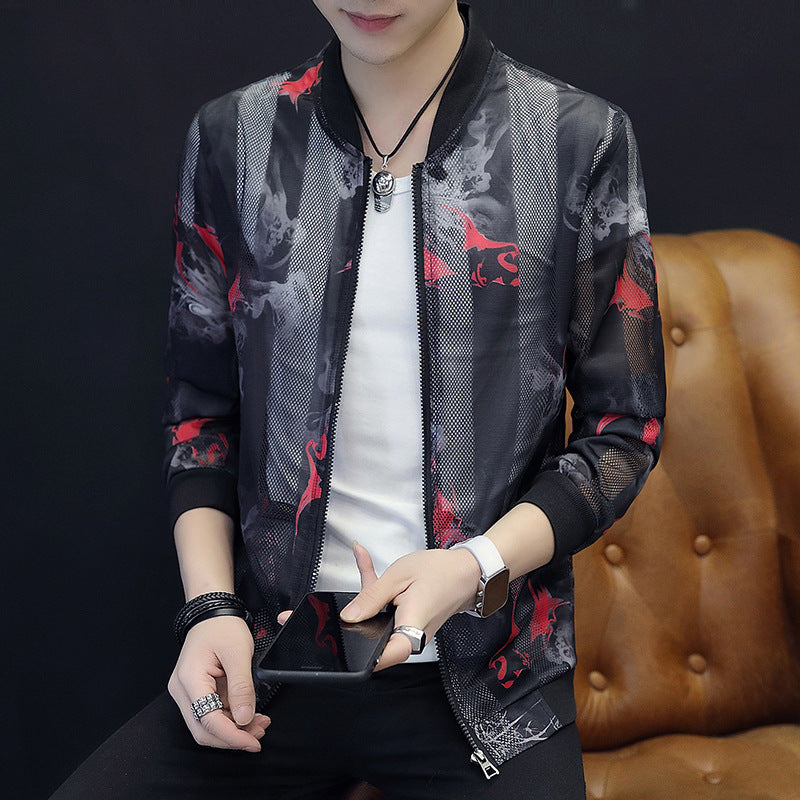 Outerwear Youth fashion jacket with a hood and a stand-up collar