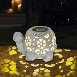 Garden Lawn Decoration Solar Hollow Turtle Resin Crafts