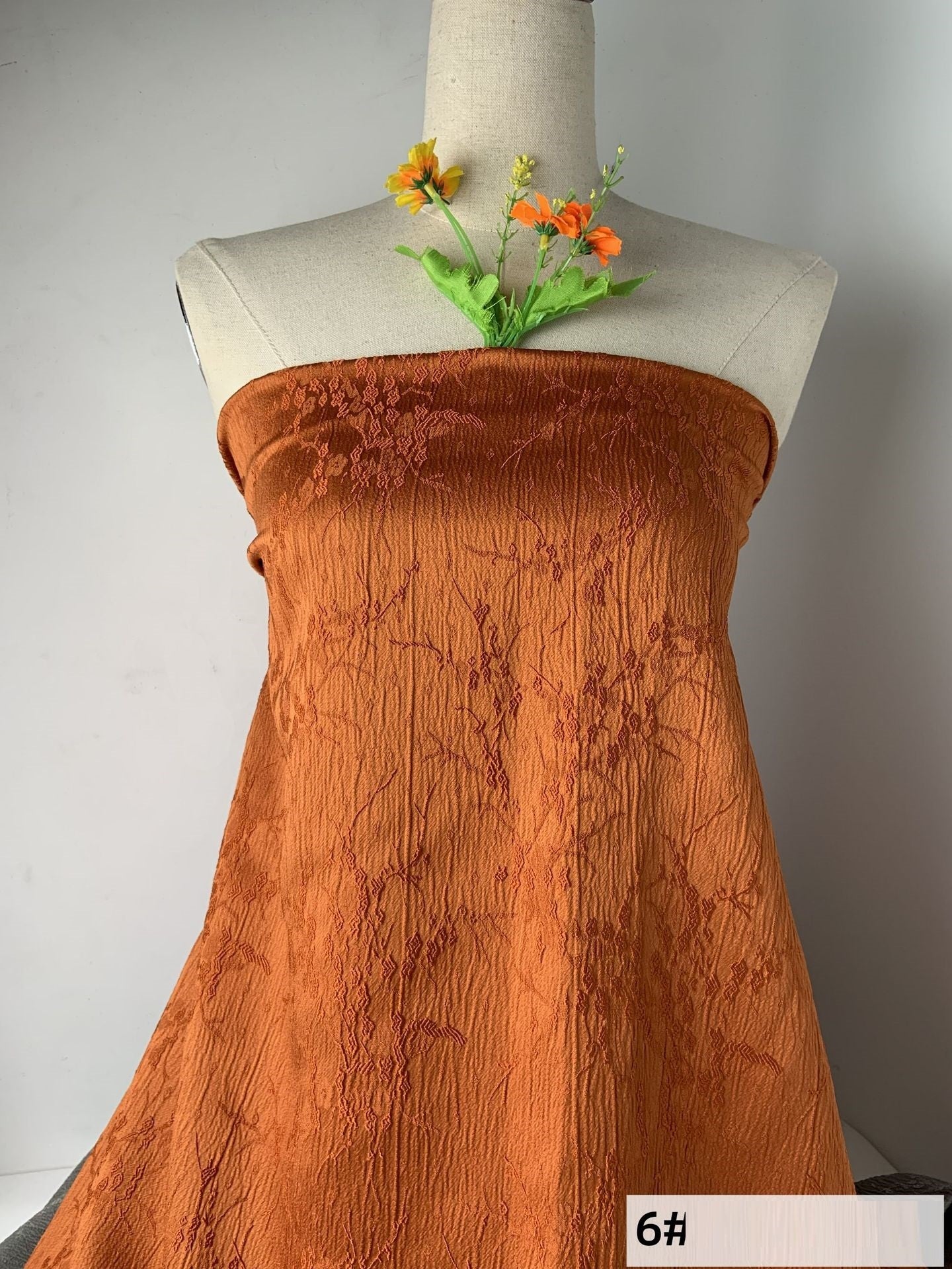 New Jacquard Embossed Plum Embossed Crepe Three-dimensional Texture Dress Cheongsam Shirt Fabric