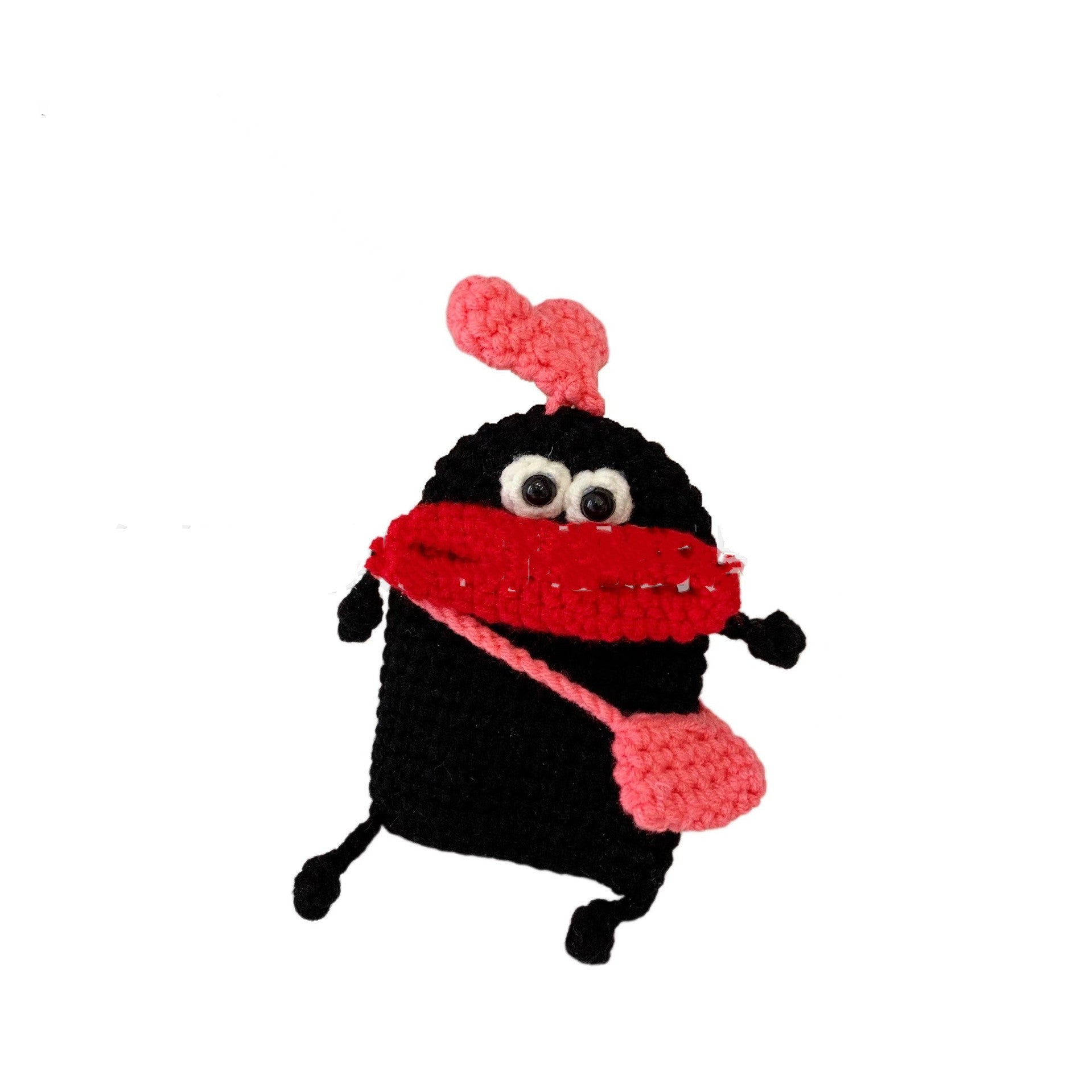 Red Embroidery New Product Handmade Crochet Knitting Doll DIY Beginner Learning Crochet Woolen Material Bag