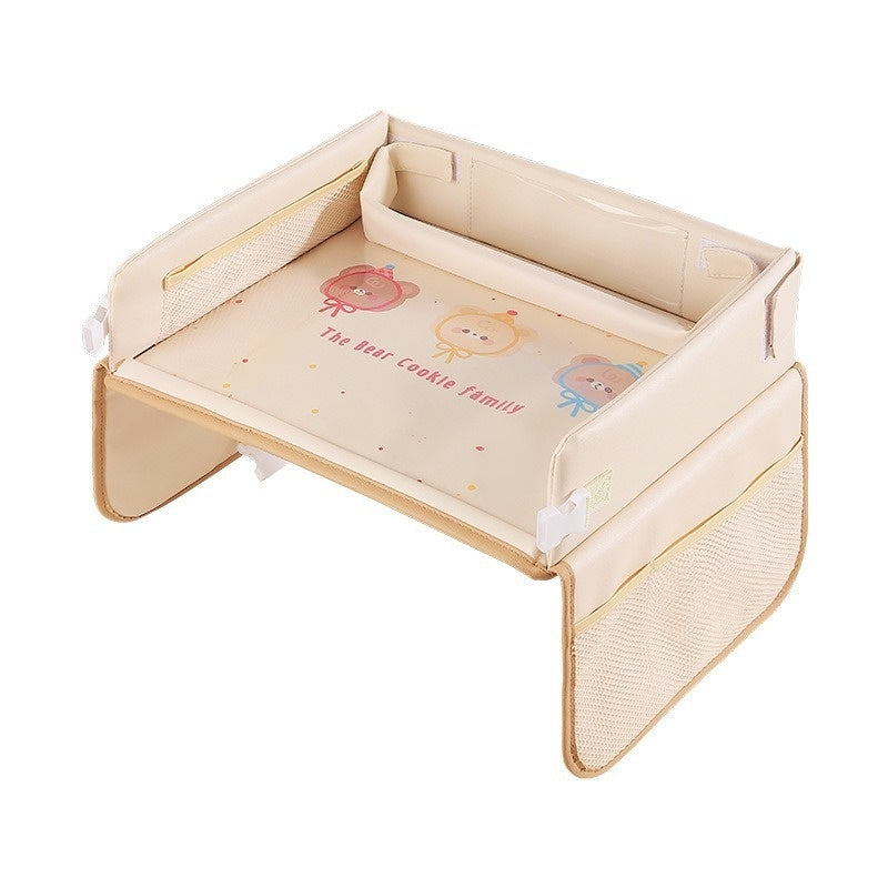 Kids's Car Safety Seat Tray Cartoon Car Waterproof Storage Dining Table