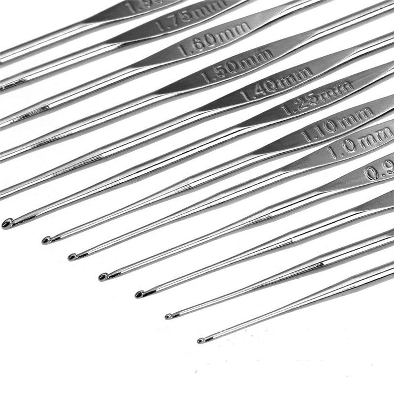 0.6-1.9mm Iron Lace Fine Crochet Hooks Full Set Cheap Knitting Needles Tool Accessories