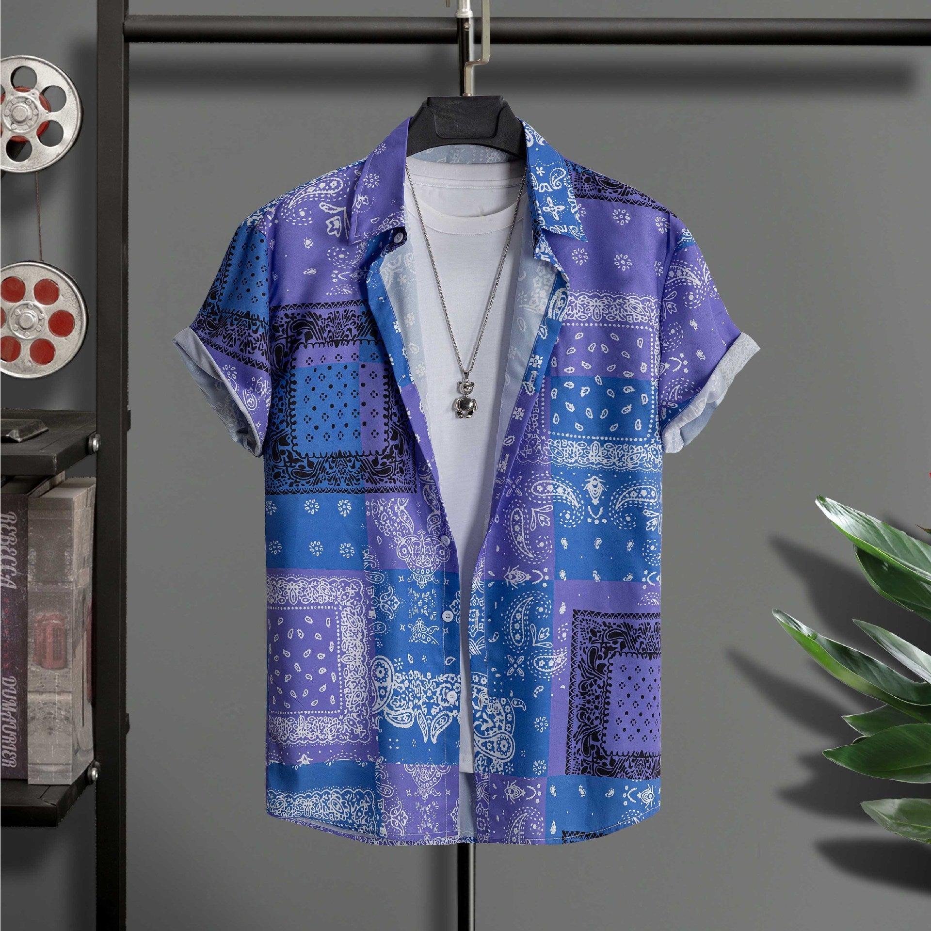 Men's Fashion Casual Digital Printing Short Sleeve Shirt